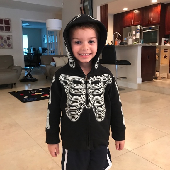 GAP Other - Gap bones glow-in-the-dark hoodie sweatshirt